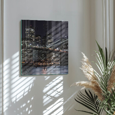 Vierkante glazen wandklok Horizon