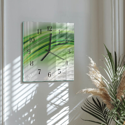 Vierkante glazen wandklok Abstracte kunst