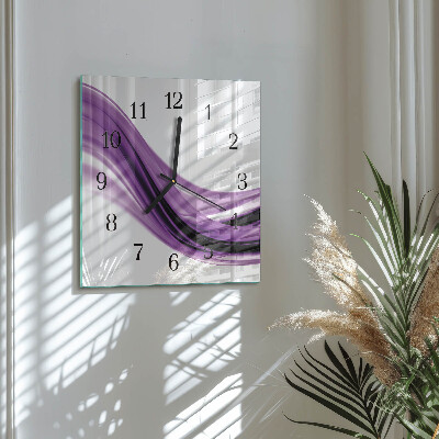 Vierkante glazen wandklok Abstracte kunst