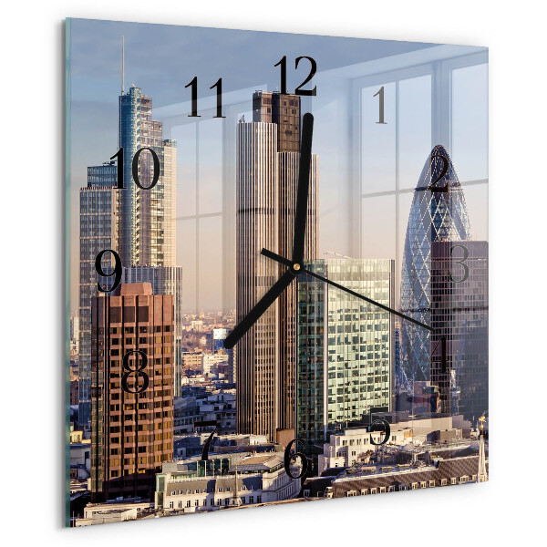 Vierkante glazen wandklok Horizon