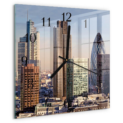 Vierkante glazen wandklok Horizon