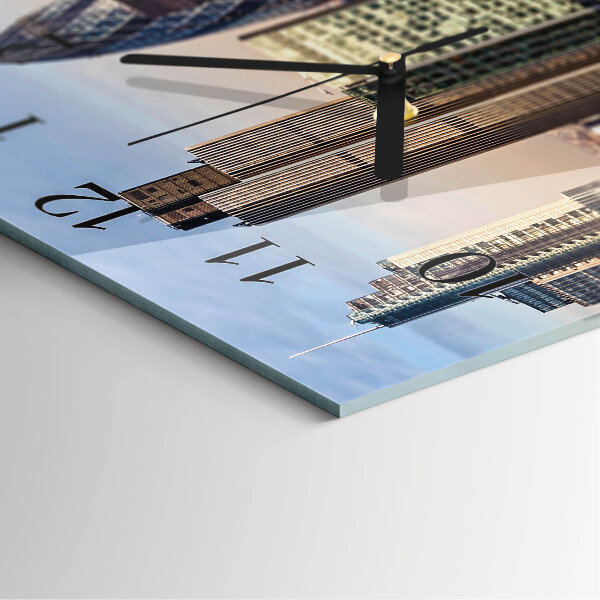 Vierkante glazen wandklok Horizon