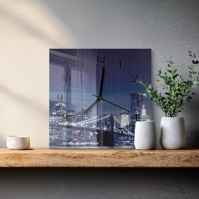 Vierkante glazen wandklok Horizon