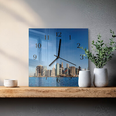 Vierkante glazen wandklok Horizon