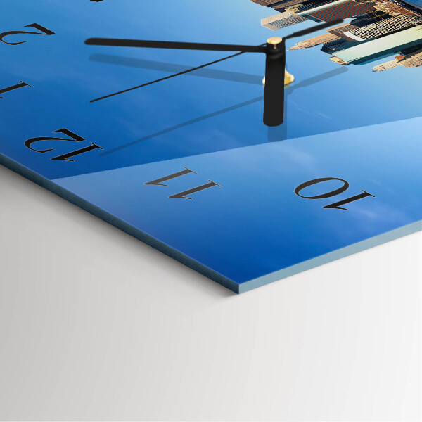 Vierkante glazen wandklok Horizon