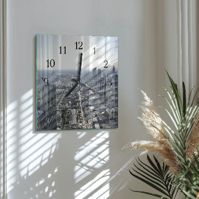 Vierkante glazen wandklok Horizon