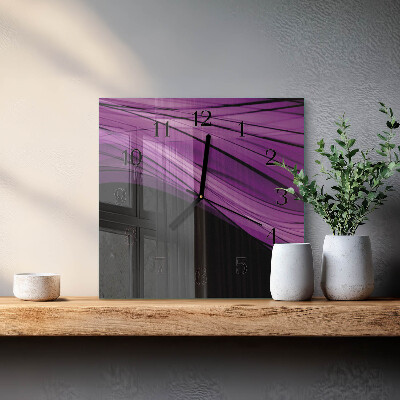 Vierkante glazen wandklok Abstractie