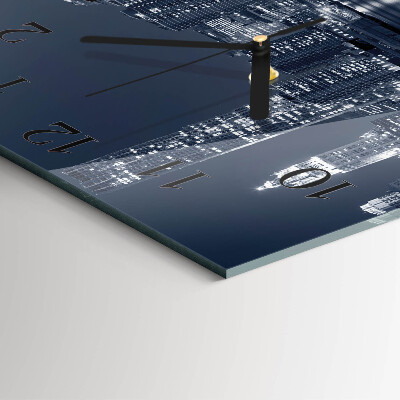 Vierkante glazen wandklok Horizon
