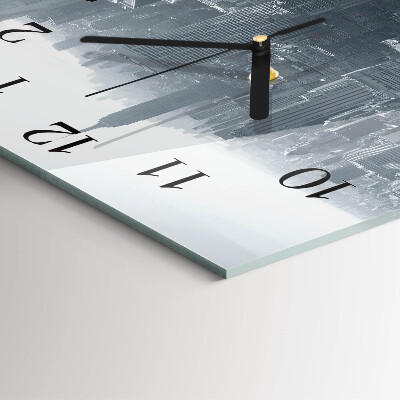 Vierkante glazen wandklok Horizon