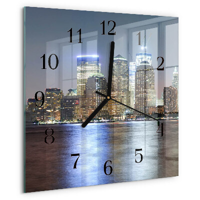Vierkante glazen wandklok Horizon