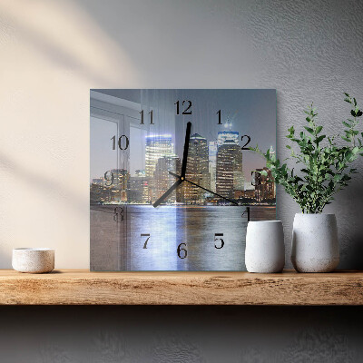 Vierkante glazen wandklok Horizon