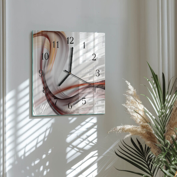 Vierkante glazen wandklok Abstractie