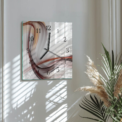 Vierkante glazen wandklok Abstractie