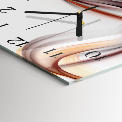 Vierkante glazen wandklok Abstractie