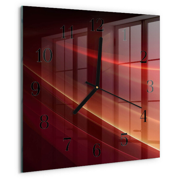 Vierkante glazen wandklok Abstractie