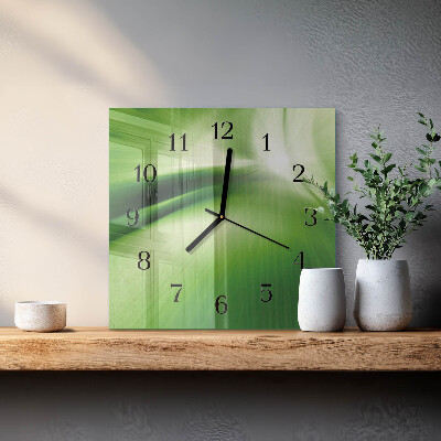 Vierkante glazen wandklok Abstractie