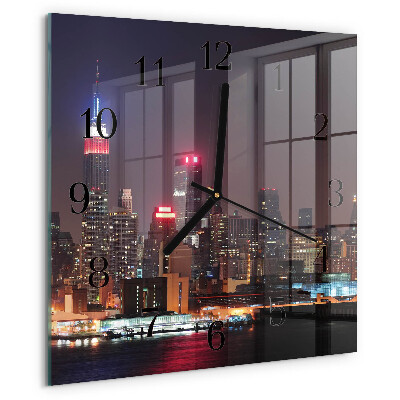 Vierkante glazen wandklok Horizon