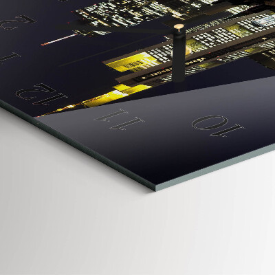 Vierkante glazen wandklok Horizon