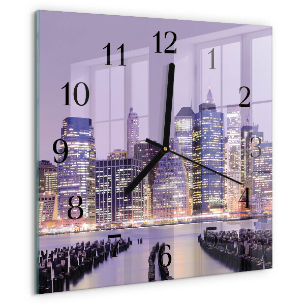 Vierkante glazen wandklok Horizon