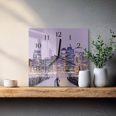 Vierkante glazen wandklok Horizon