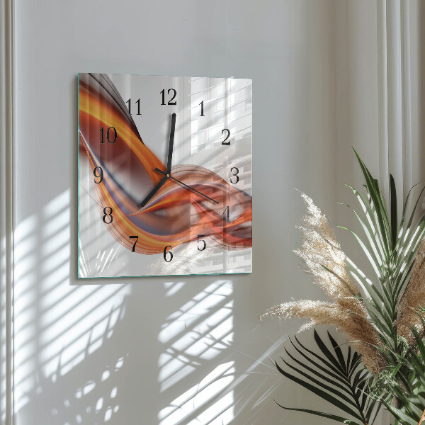 Vierkante glazen wandklok Abstracte rook