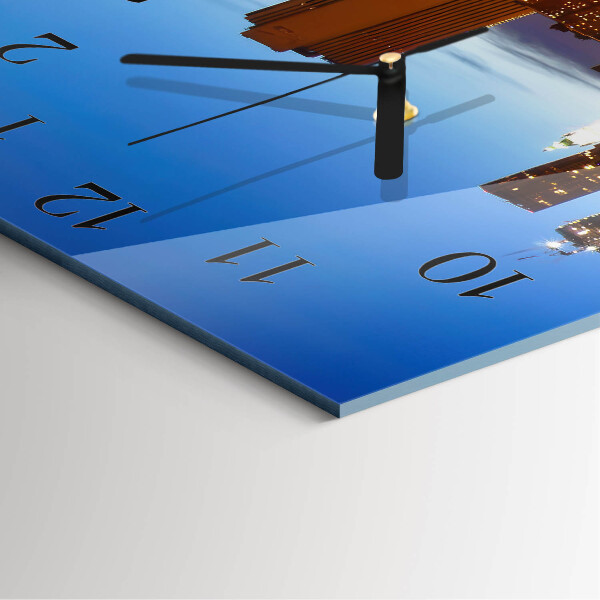 Vierkante glazen wandklok Horizon