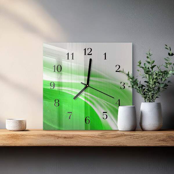 Vierkante glazen wandklok Abstractie
