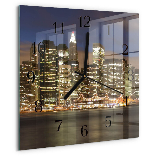 Vierkante glazen wandklok Horizon