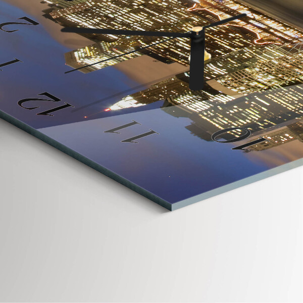 Vierkante glazen wandklok Horizon