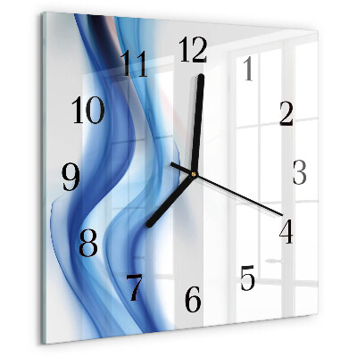 Vierkante glazen wandklok Abstracte rook