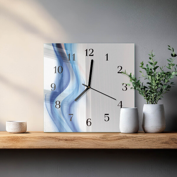 Vierkante glazen wandklok Abstracte rook