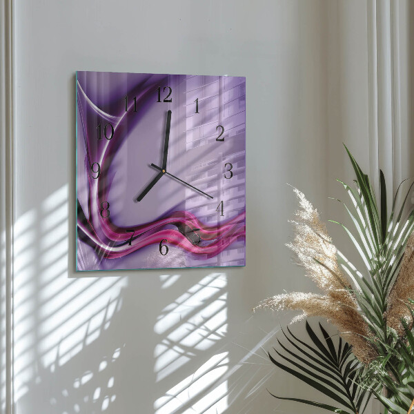 Vierkante glazen wandklok Abstractie