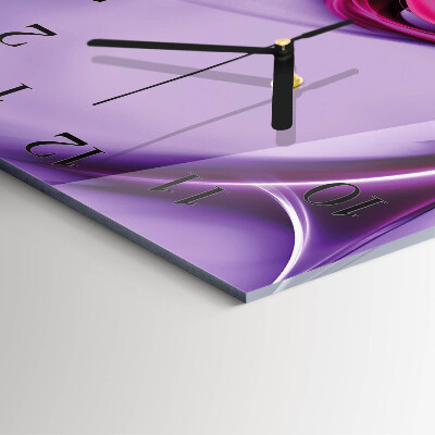 Vierkante glazen wandklok Abstractie