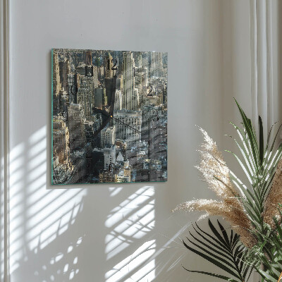 Vierkante glazen wandklok Horizon