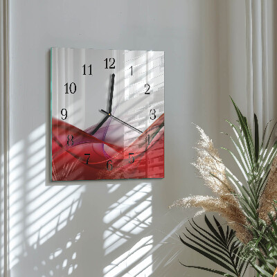 Vierkante glazen wandklok Abstractie