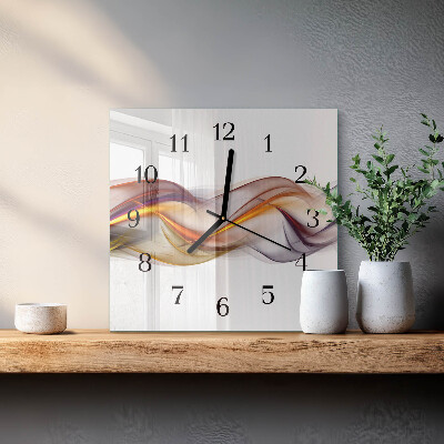 Vierkante glazen wandklok Abstractie