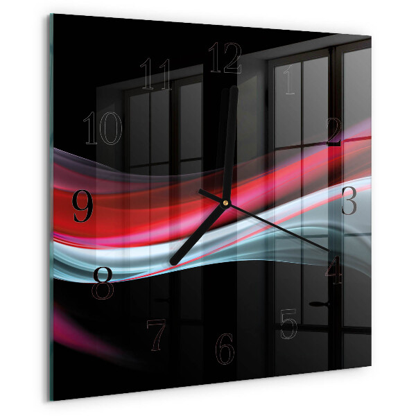 Vierkante glazen wandklok Abstractie