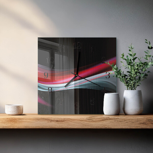 Vierkante glazen wandklok Abstractie