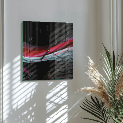 Vierkante glazen wandklok Abstractie