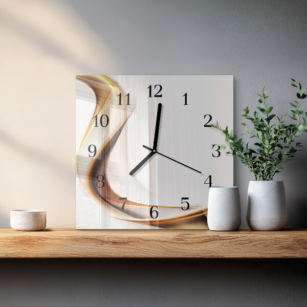 Vierkante glazen wandklok Abstractie