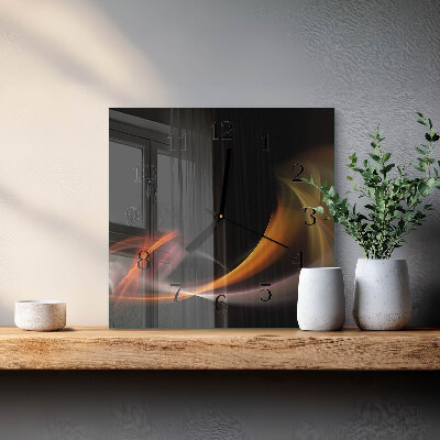 Vierkante glazen wandklok Abstractie