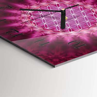 Vierkante glazen wandklok Abstractie