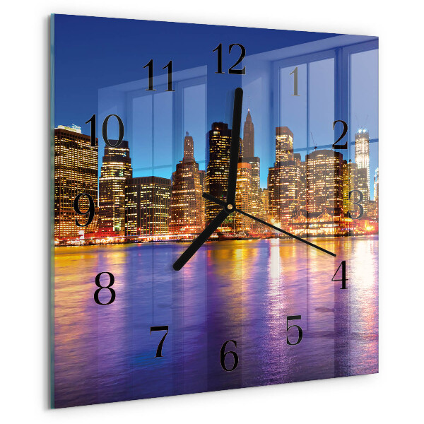 Vierkante glazen wandklok Horizon