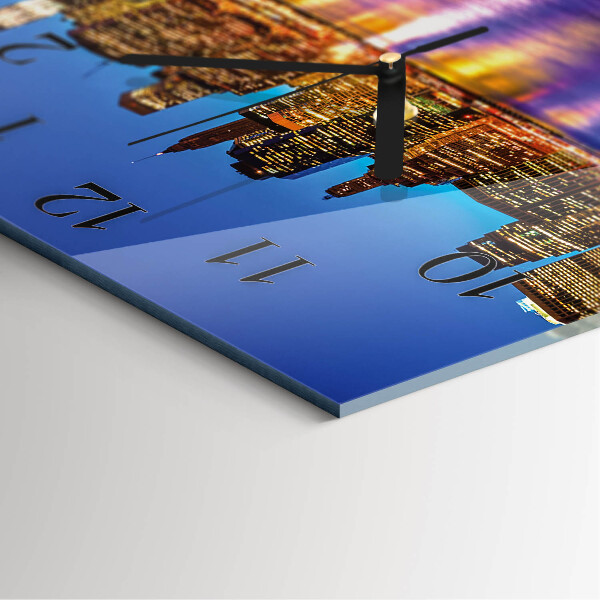 Vierkante glazen wandklok Horizon