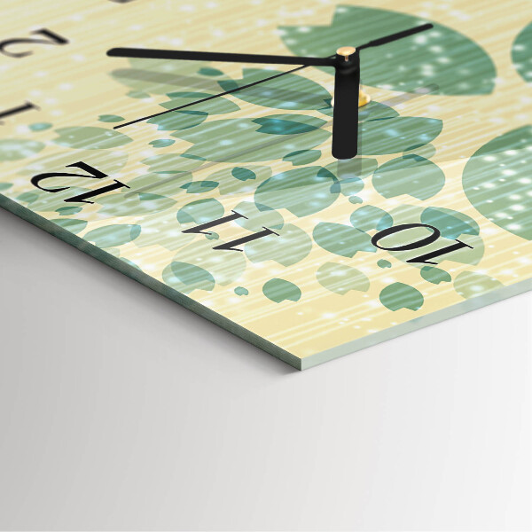 Vierkante glazen wandklok Abstractie