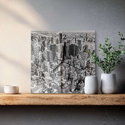 Vierkante glazen wandklok Horizon