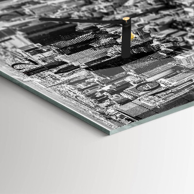 Vierkante glazen wandklok Horizon