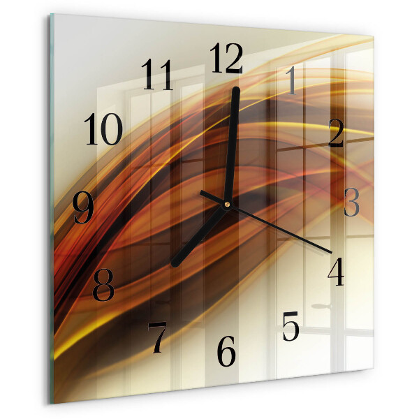 Vierkante glazen wandklok Abstractie
