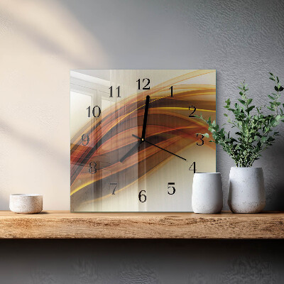 Vierkante glazen wandklok Abstractie