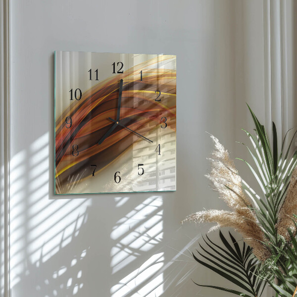 Vierkante glazen wandklok Abstractie